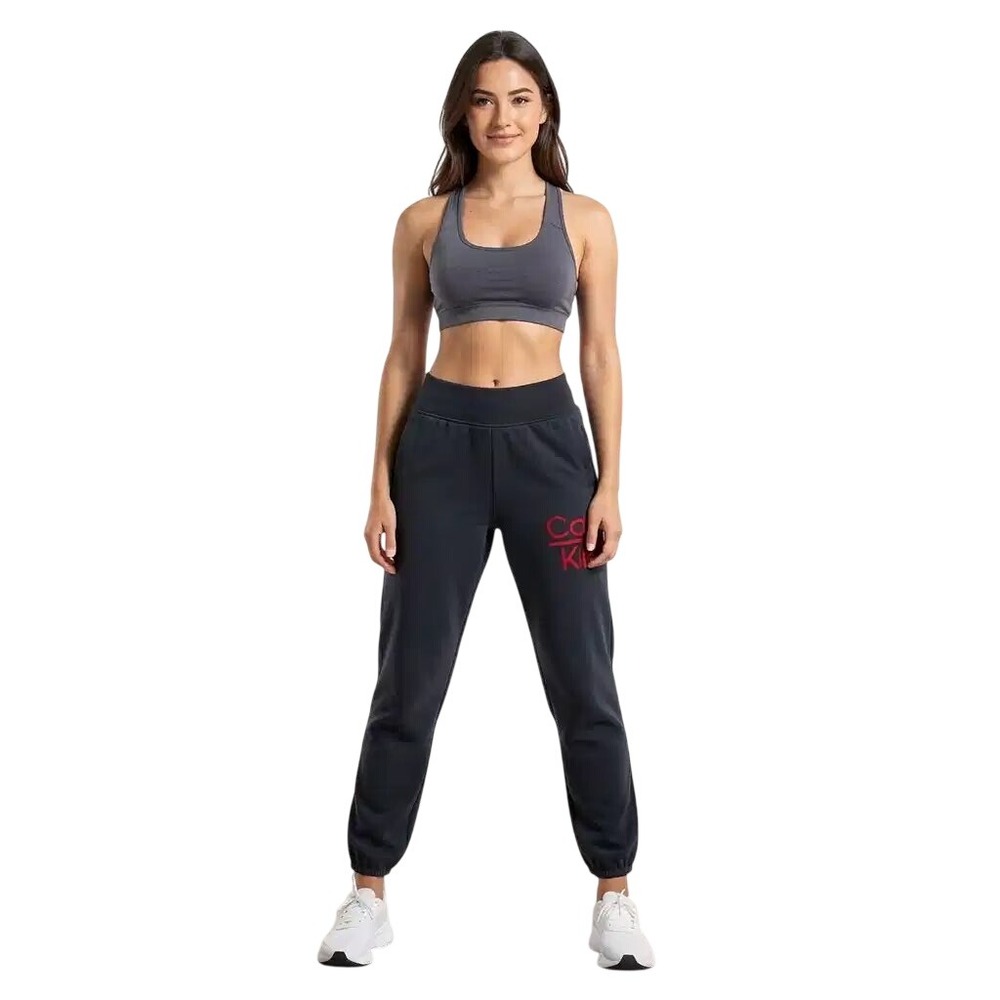 Calvin Klein Performance Womens Black Red Logo Fleece Jogger Sweatpants XL NWT